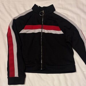 Pinc Premium Black and Red Kids Jacket
